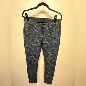 7 for all Mankind Dark Lace-Patterned Skinny Jeans - Dark green and black